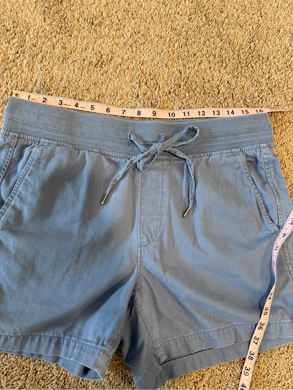 Orvis Light Blue Drawstring casual Shorts - Picture 6 of 10